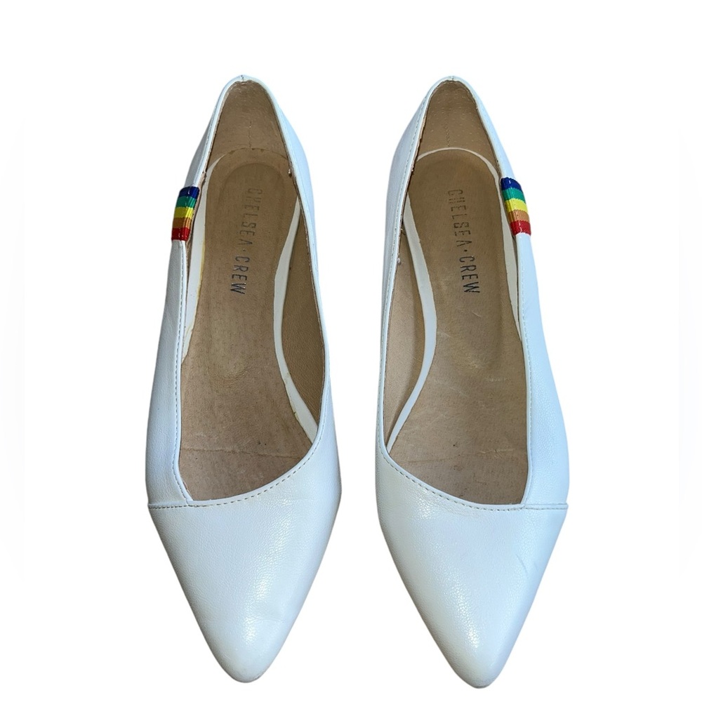 Chelsea Crew Rainbow And White Leather Pammy Flats‎ Size 38/9 - Picture 2 of 5